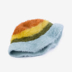 Fur Stripe Bucket Hat - Stone Blue Moss