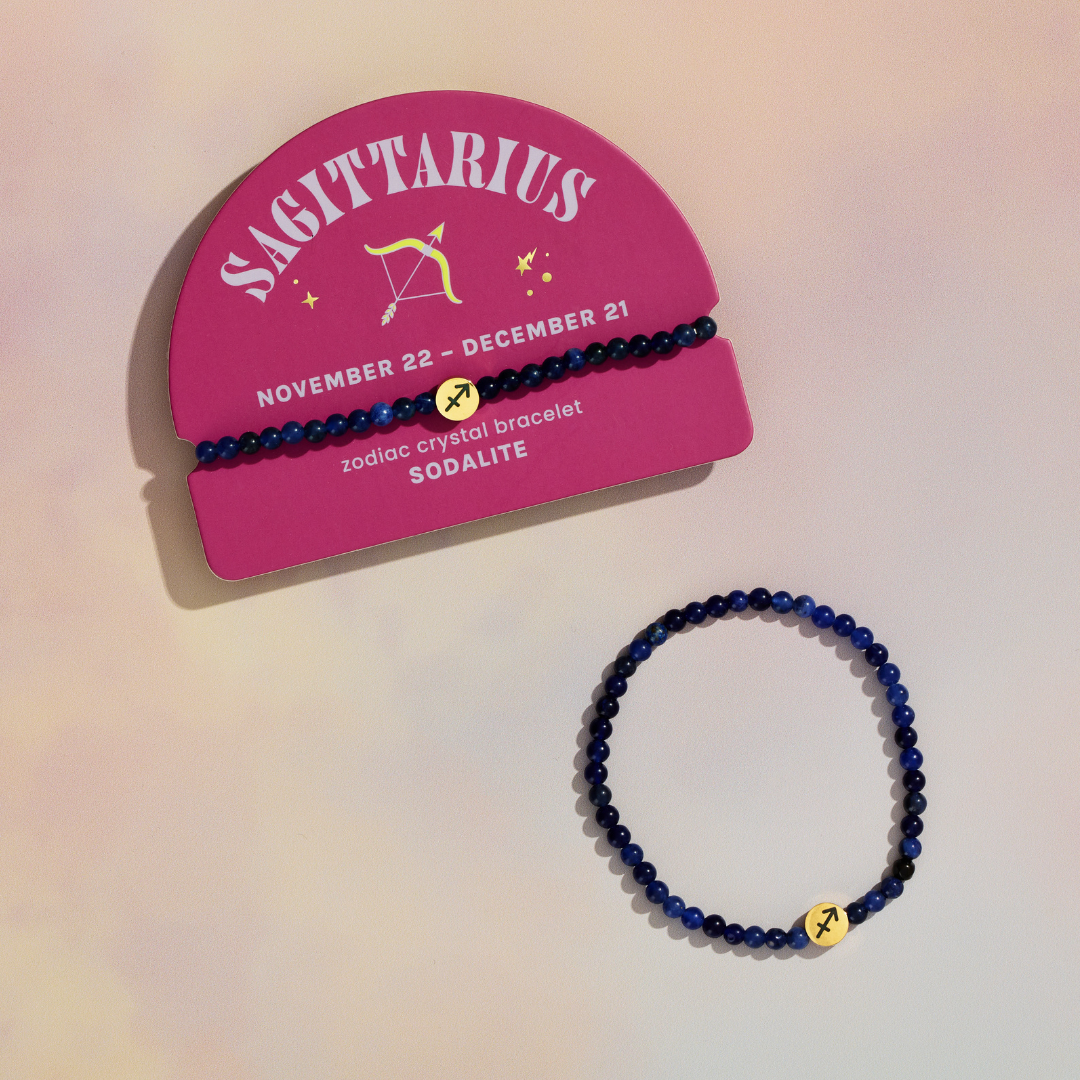 Sagittarius Mini Zodiac Crystal Bracelet-4mm Crystal Beads