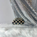 Black & White Checker Claw Hair Clip (Medium)