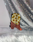 Cowboy Boot Sunflower Claw Hair Clip (Large)