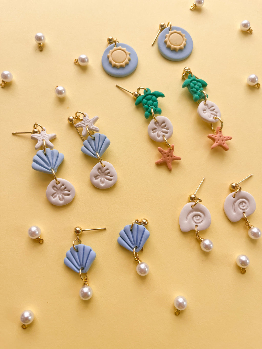 Coastal Polymer Clay Earrings