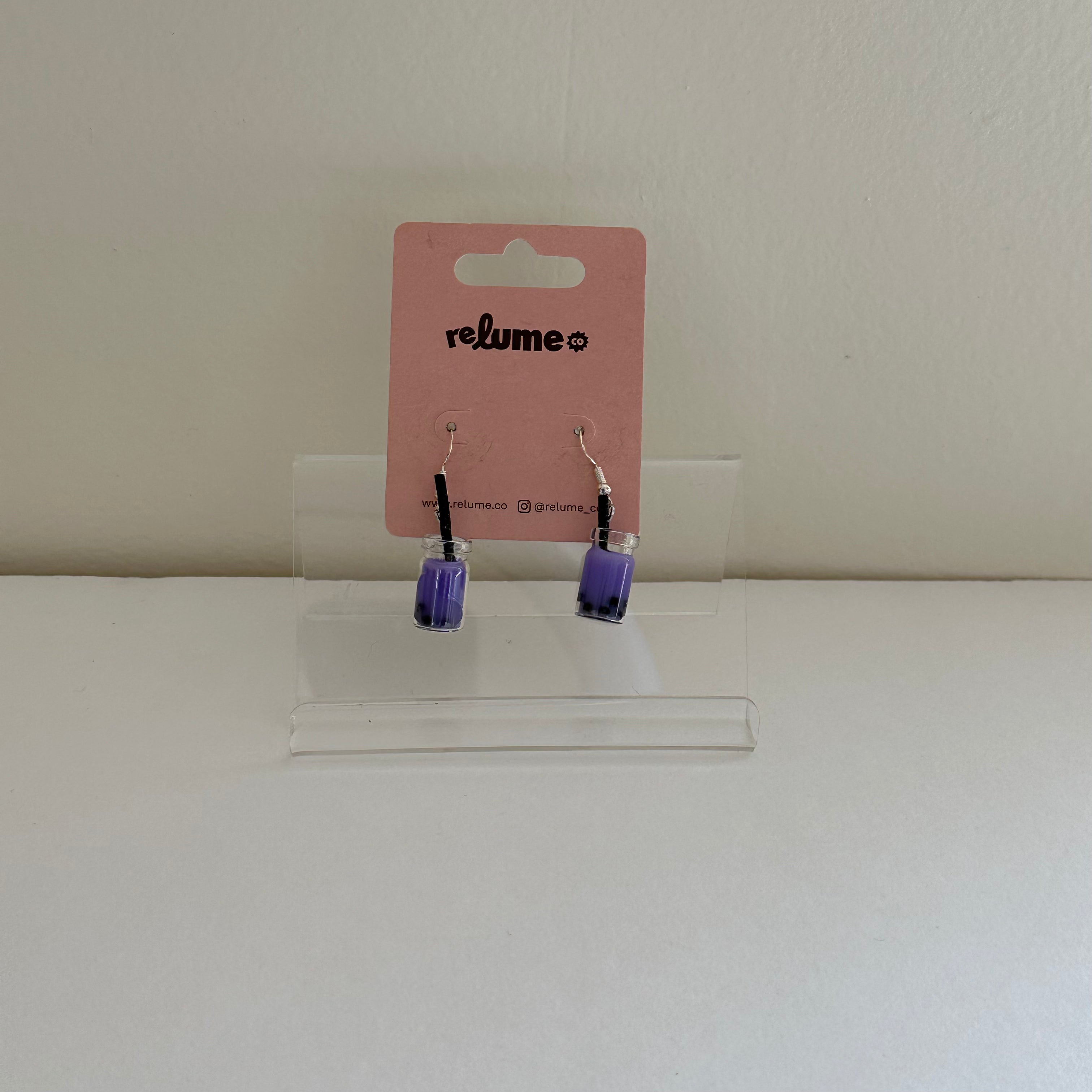Purple Boba Earrings