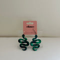 Dollhouse Mini Hook -- large resin patterned snake green and blue