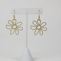 Gold Charm Hook - lasercut brass flower outline