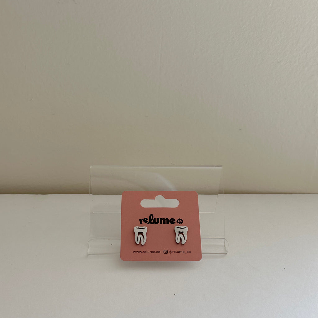 Silver Charm Stud - Teeth
