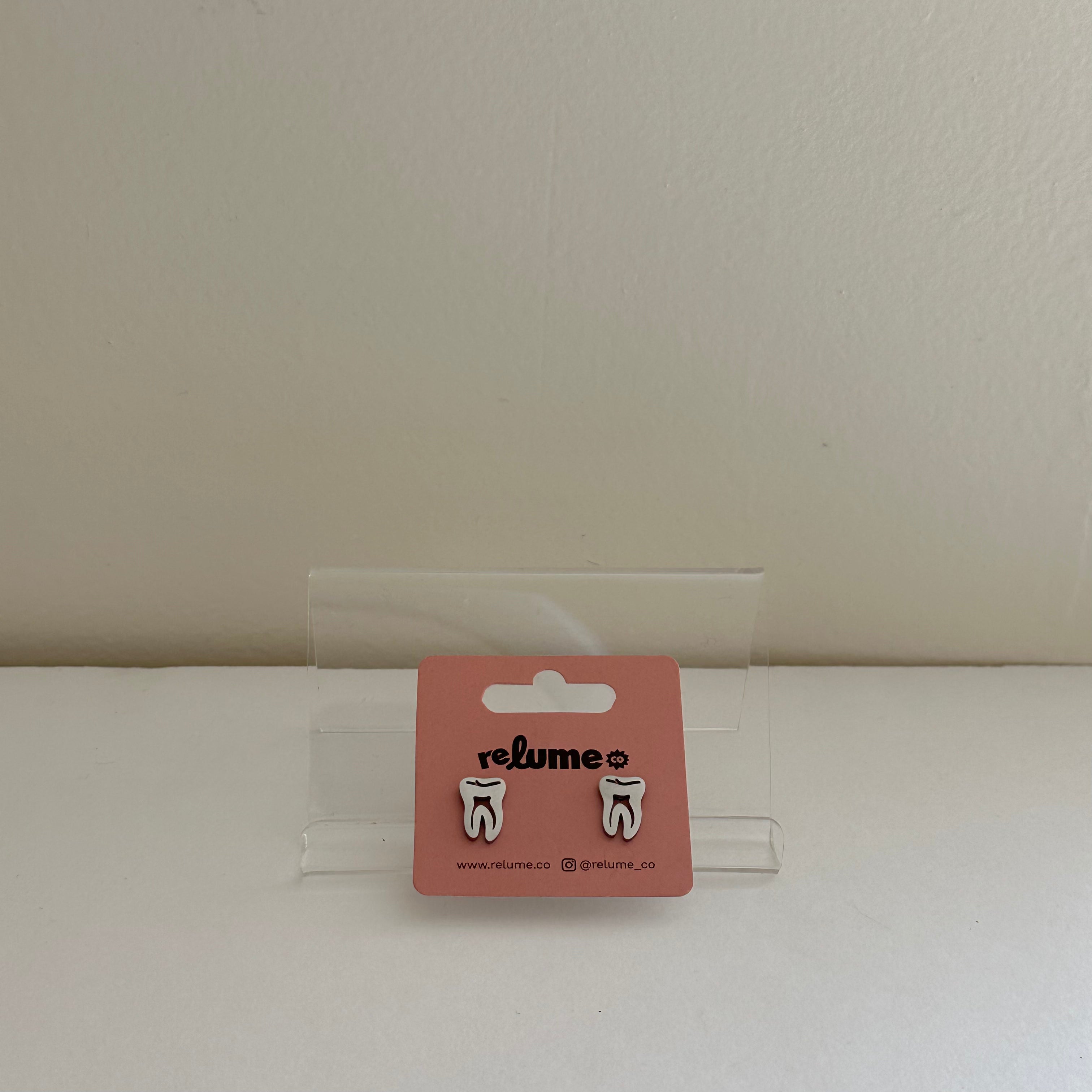 Silver Charm Stud - Teeth