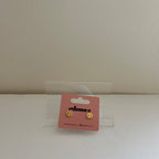 Gold Charm Stud - Smiley face