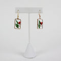 Pressed Flower Hook -- small red and green rectangle