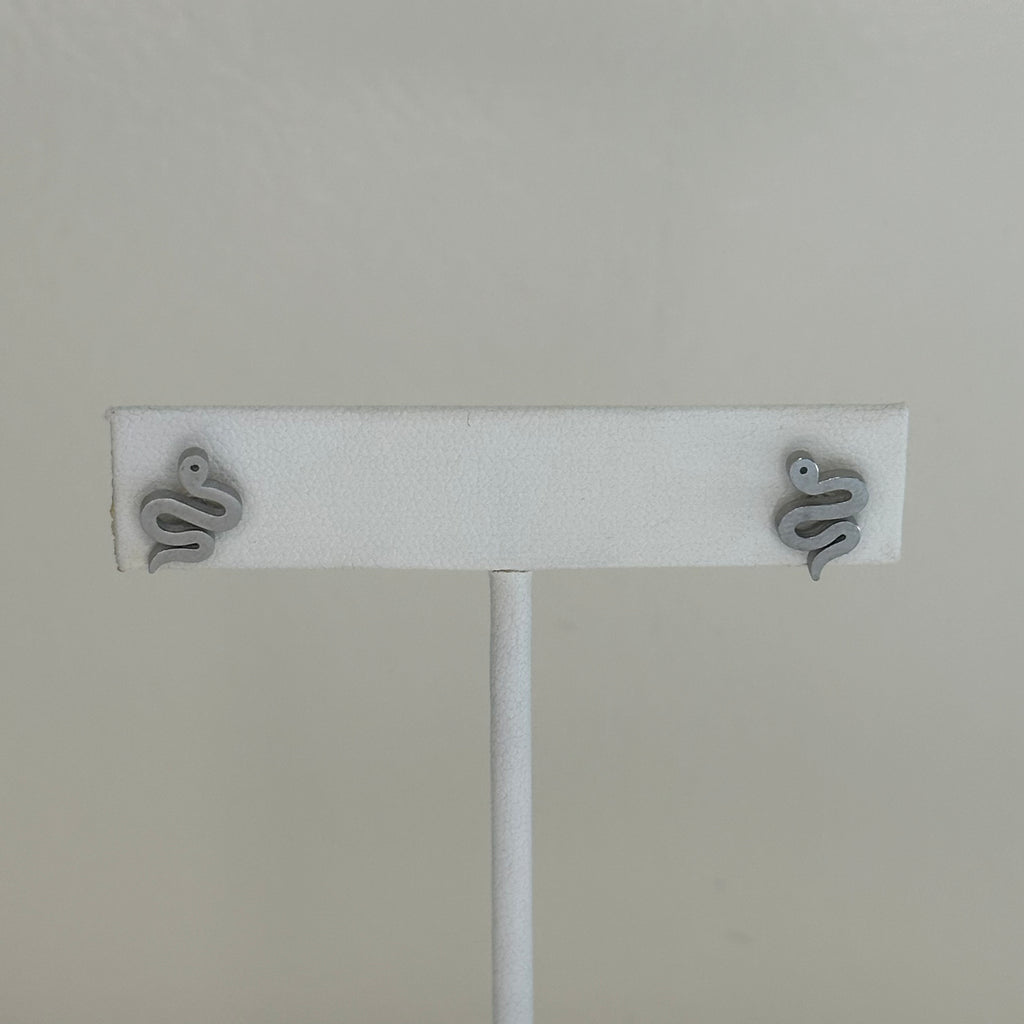 Silver Charm Stud - Snake