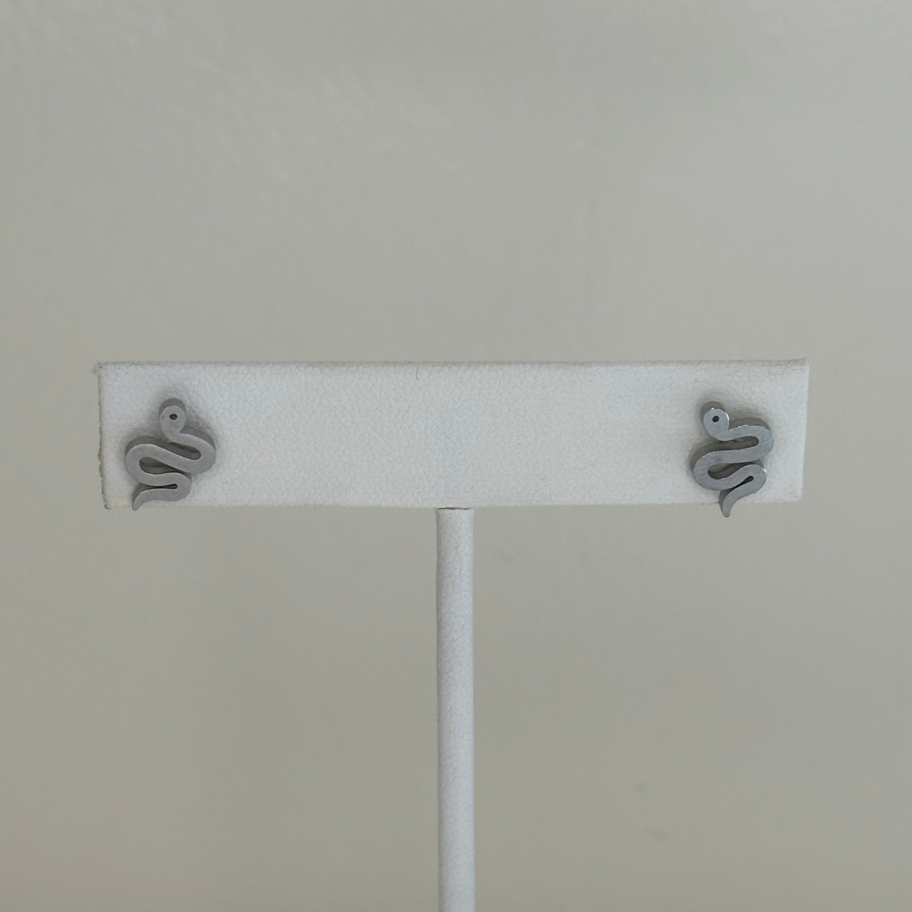 Silver Charm Stud - Snake