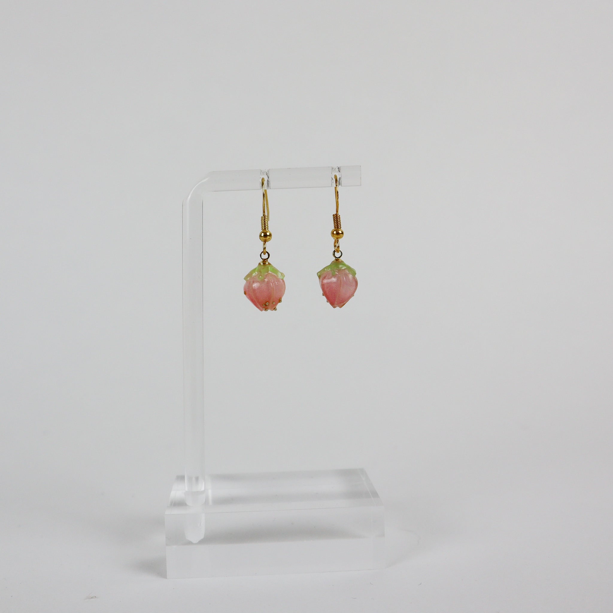 Classy Hook -- glass fruit/flower bud pink