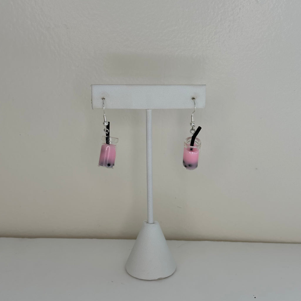 Pink Boba Earrings