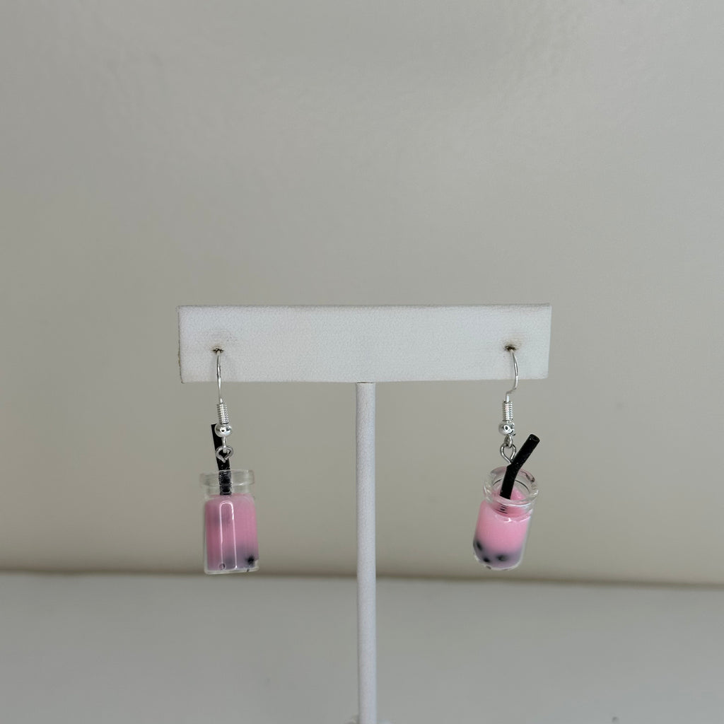 Pink Boba Earrings