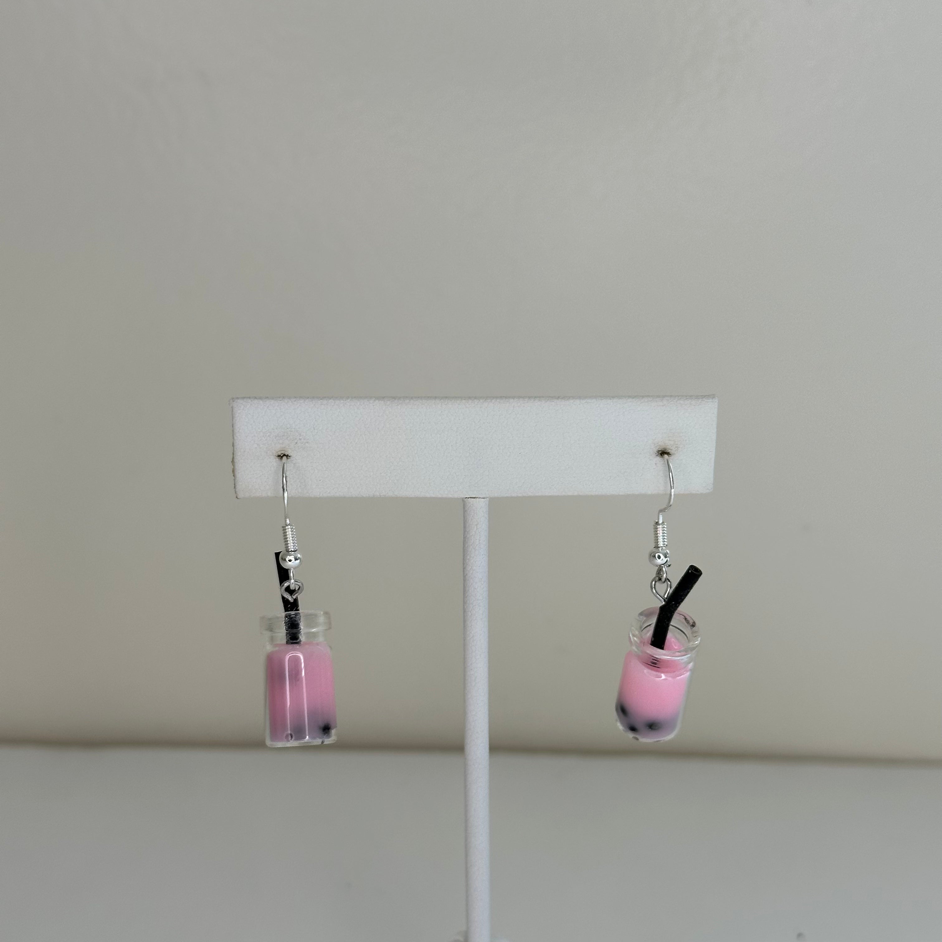 Pink Boba Earrings