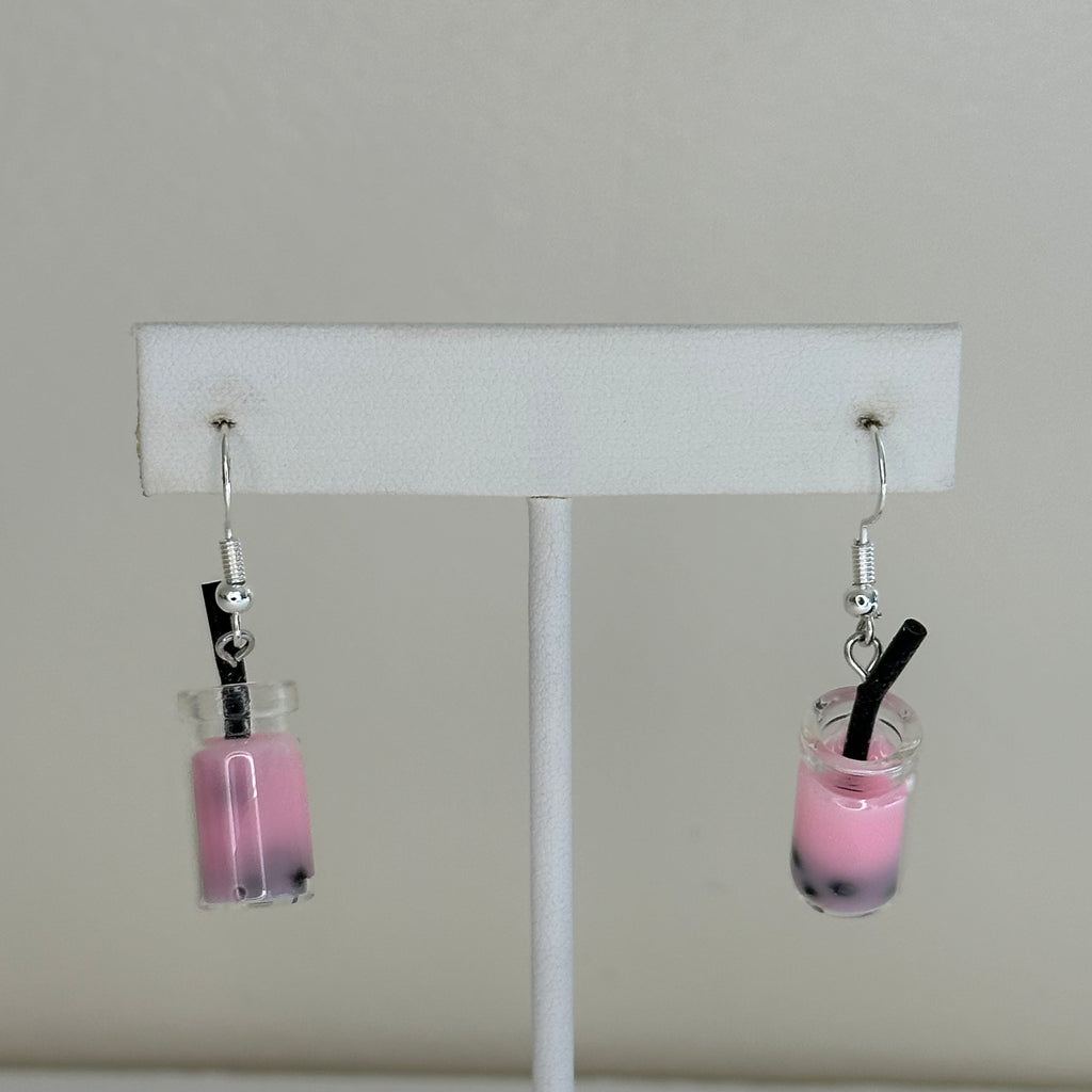 Pink Boba Earrings