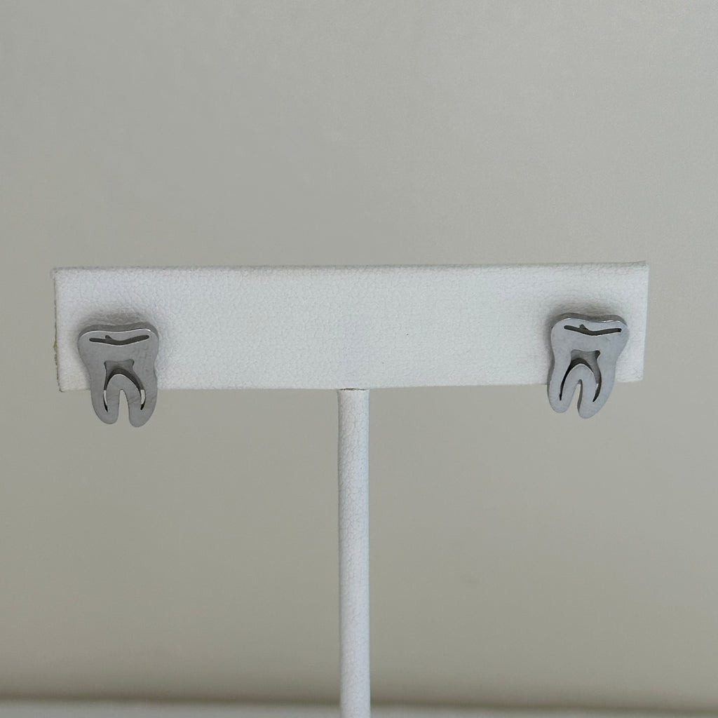 Silver Charm Stud - Teeth