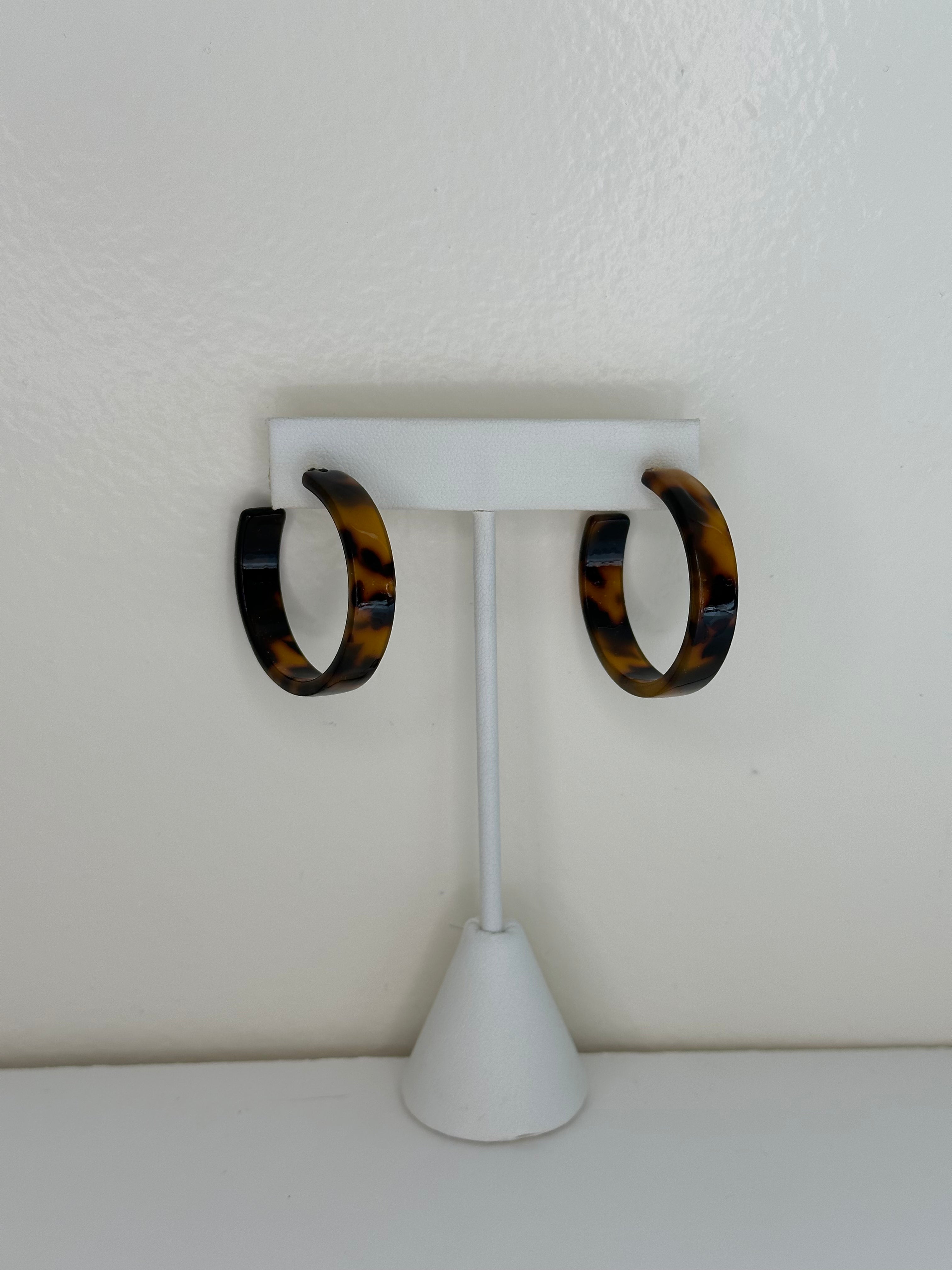 Resin Hoops - Brown tortoise