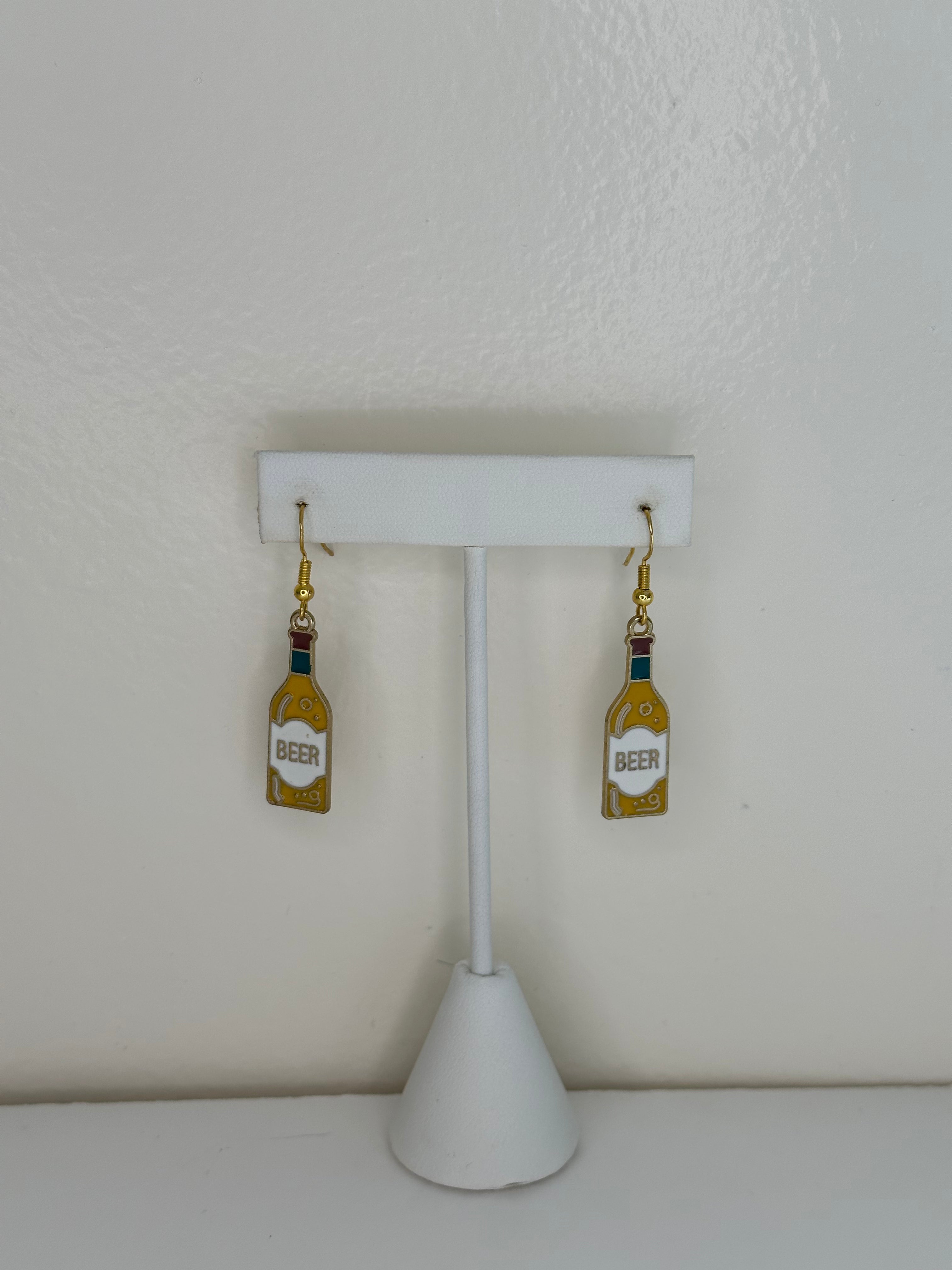 Enamel Charm Hook -- beer bottle