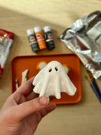 Craftoween: Clay Pumpkin and Ghost Candle Holders