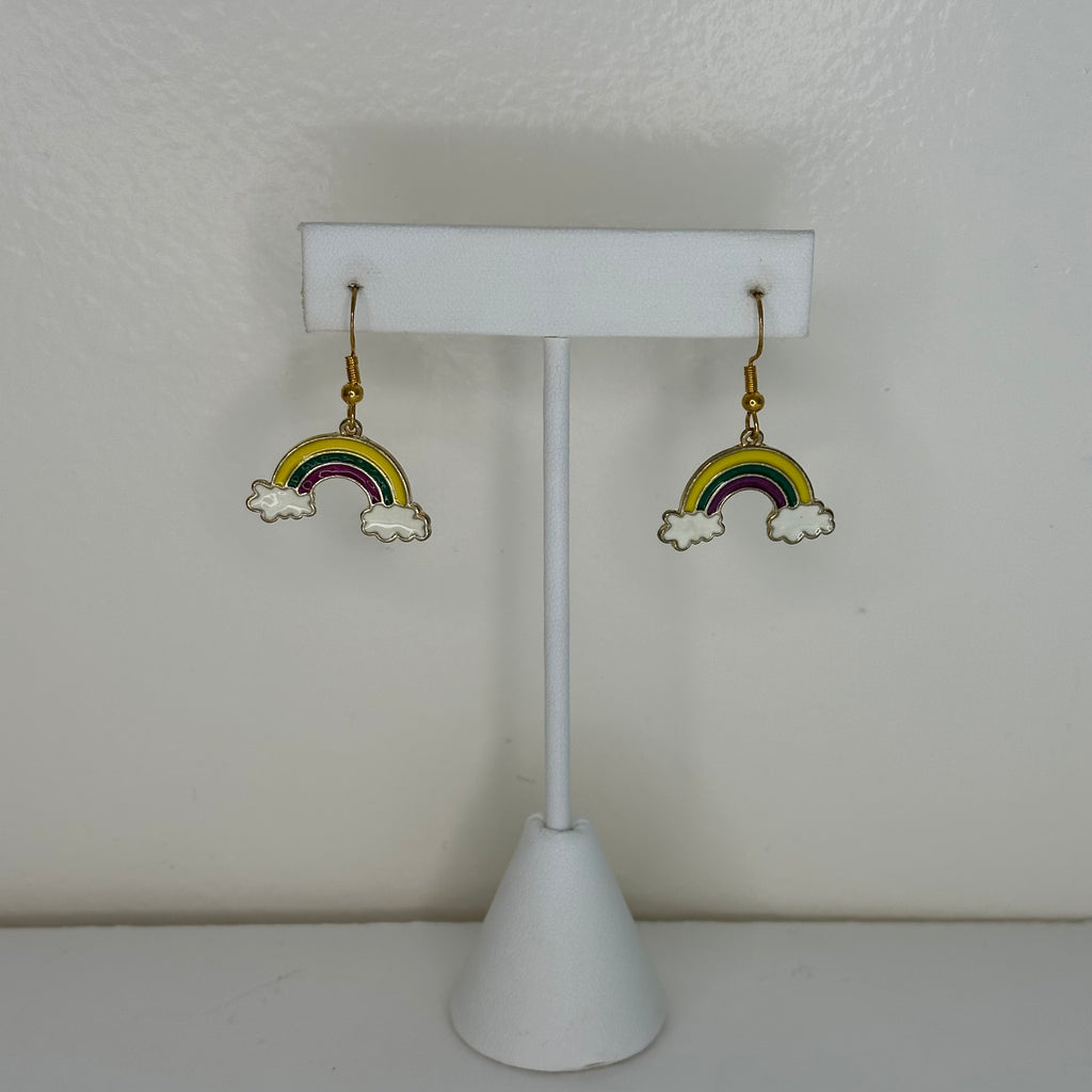 Enamel Charm Hook -- rainbow yellow/purple/green