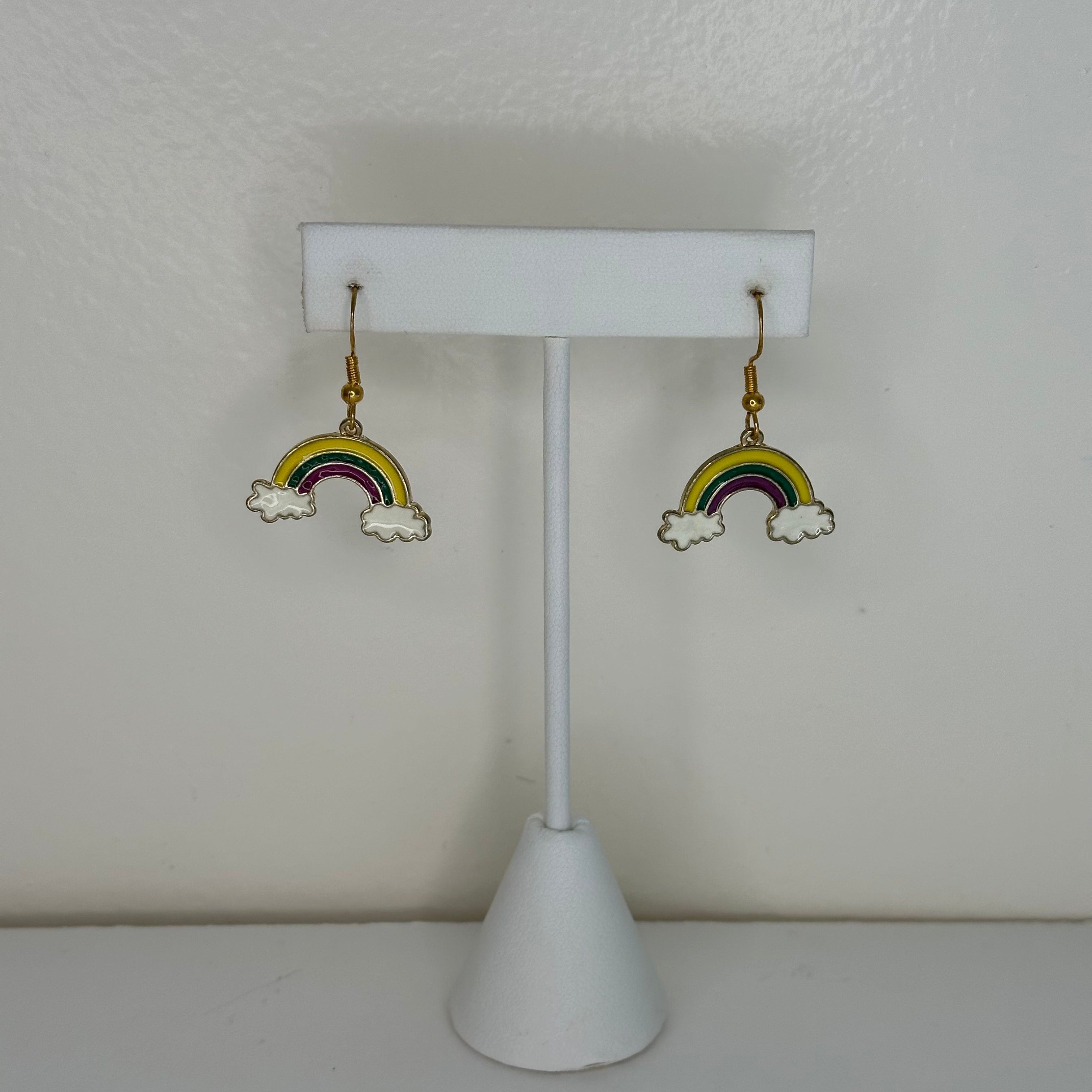 Enamel Charm Hook -- rainbow yellow/purple/green