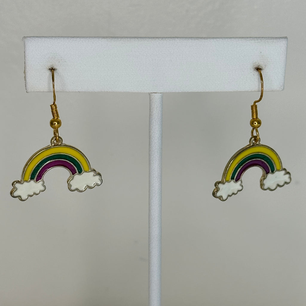 Enamel Charm Hook -- rainbow yellow/purple/green