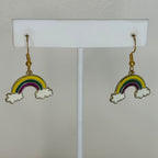 Enamel Charm Hook -- rainbow yellow/purple/green