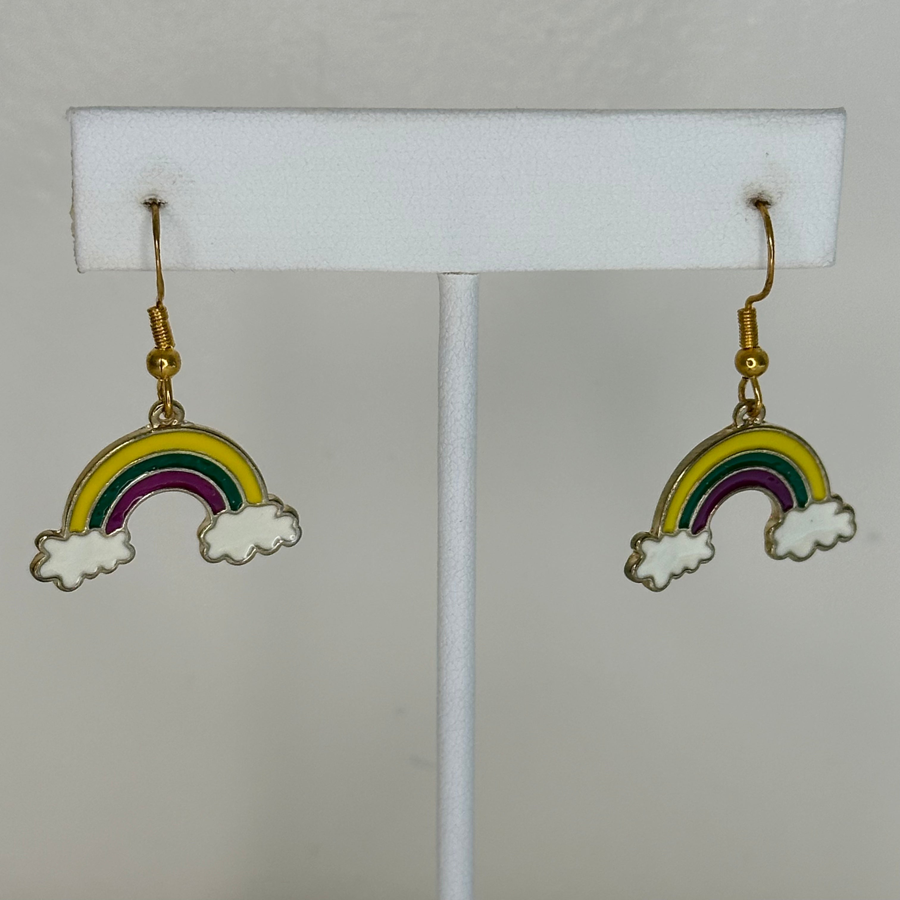 Enamel Charm Hook -- rainbow yellow/purple/green