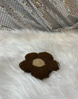 Punch Needle Mug Rug - Brown Flower