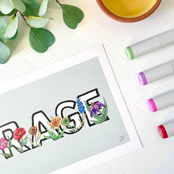 Hand-Illustrated Rage | Recycled Cardstock Print