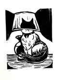 Cat Lamp Print