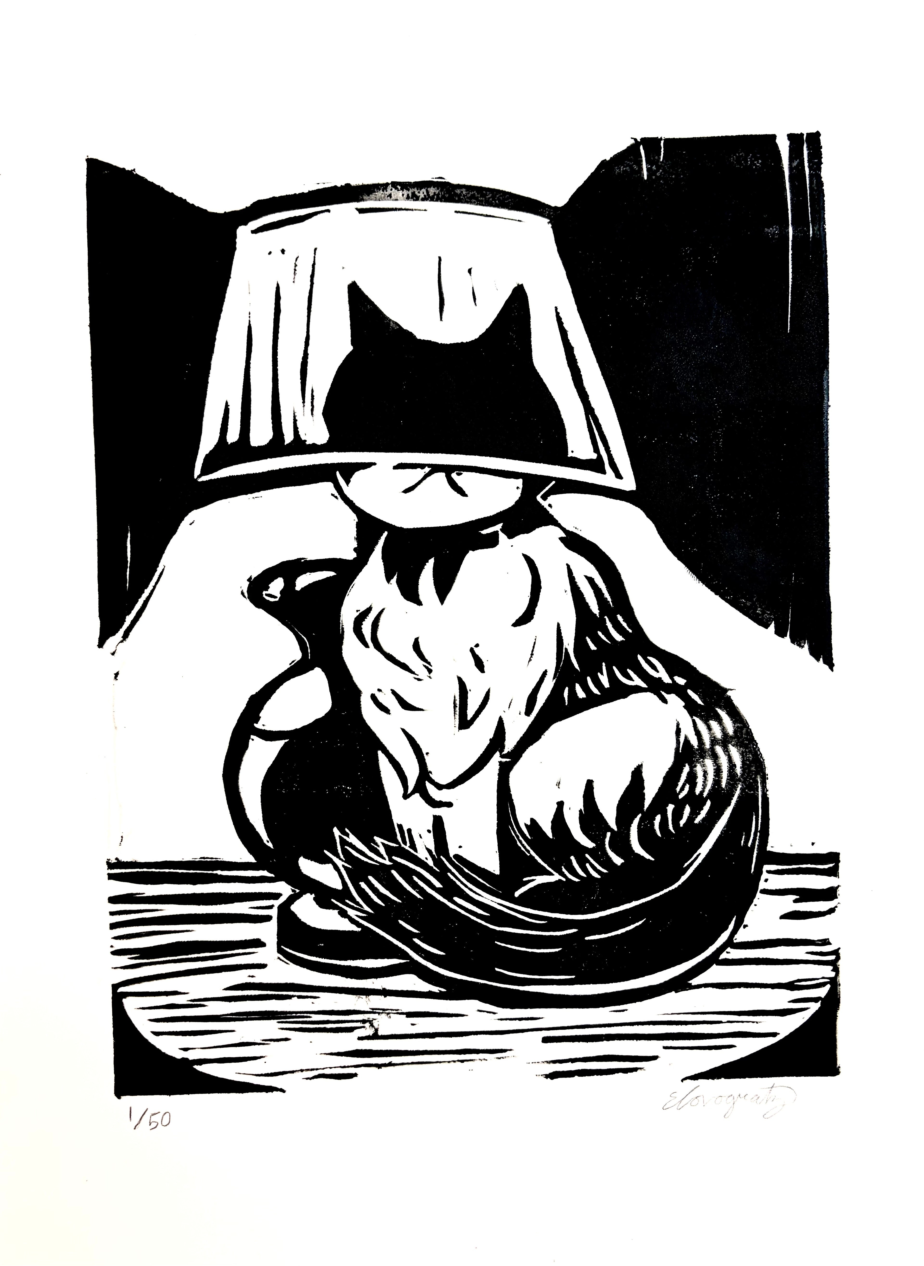 Cat Lamp Print