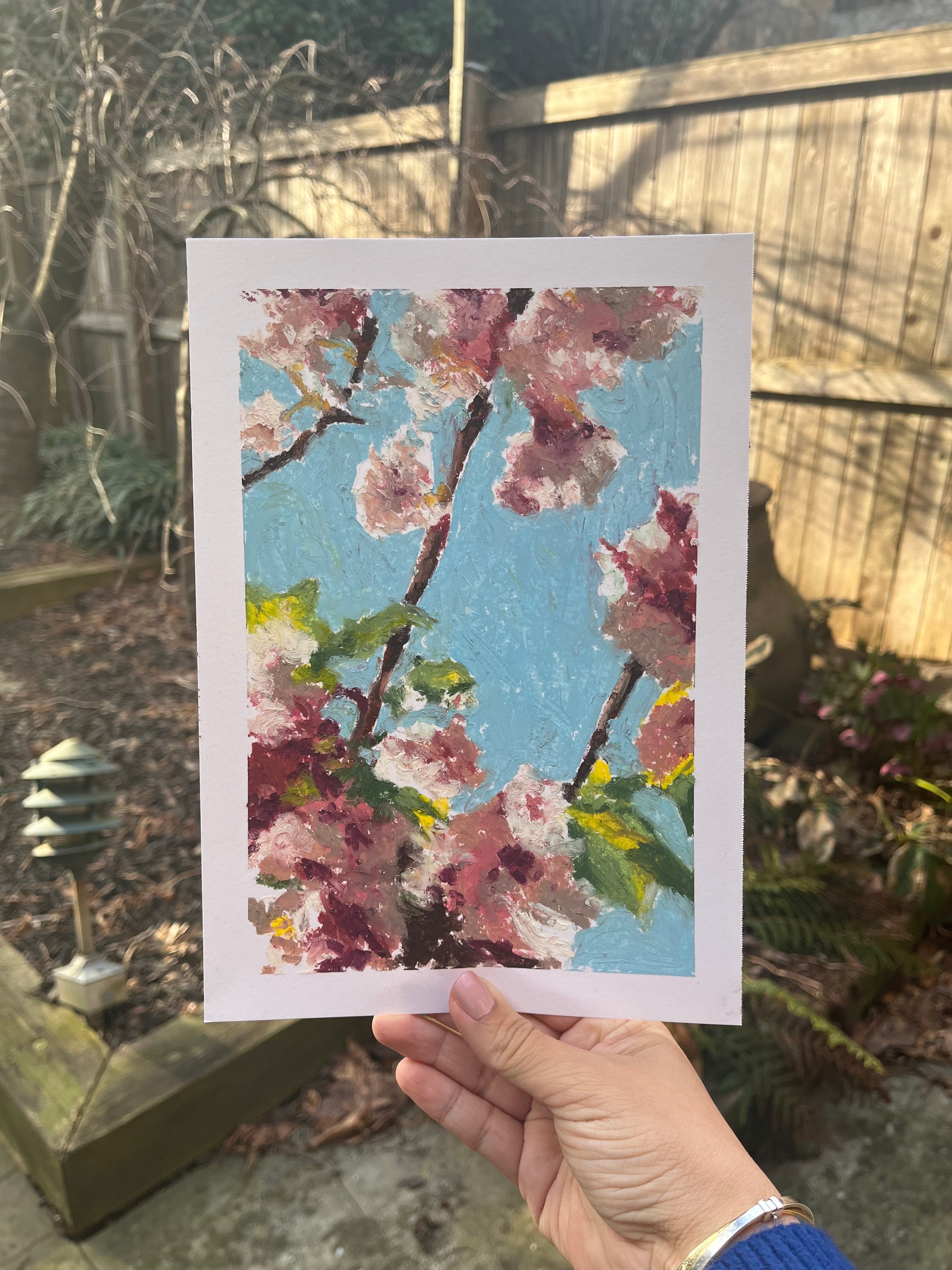 Intro to Oil Pastels: Cherry Blossoms (4/12)