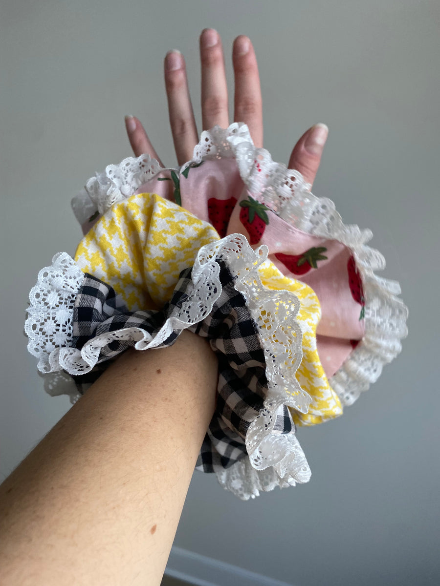 Hand-Sewn Lace Scrunchies