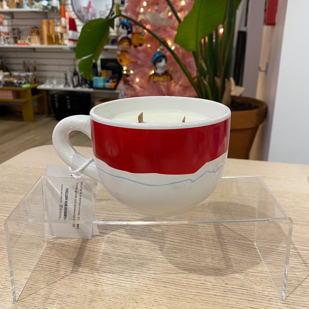 Novelty Holiday Glassware - Fir Tree + Pomegranate Scented Organic Soy Candle
