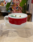 Novelty Holiday Glassware - Frosted Mistletoe Scented Soy Organic Candle