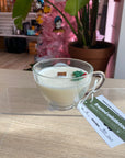 Novelty Holiday Glassware - Frosted Mistletoe Scented Soy Organic Candle