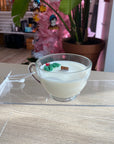 Novelty Holiday Glassware - Frosted Mistletoe Scented Soy Organic Candle