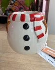 Novelty Holiday Glassware Headless Snowman - Amber Chai Scented Organic Soy Candle