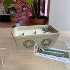Novelty Holiday Glassware - Frosted Mistletoe Scented Soy Organic Candle