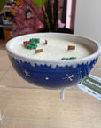 Novelty Holiday Glassware - Frosted Mistletoe Scented Soy Organic Candle