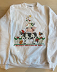 Vintage Heaven and Nature Sing Sweater - Cream White, Size XL