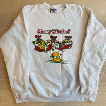 Vintage Merry Mischief Sweater - Cream White, Size XL