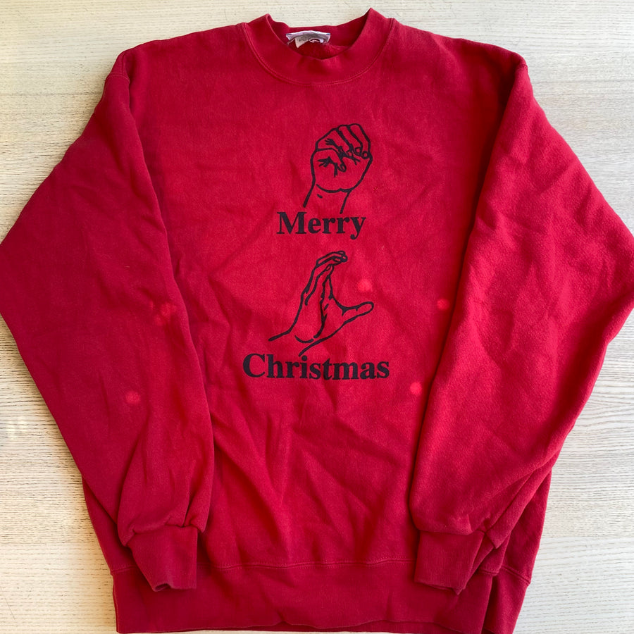 Merry Xmas ASL, Red, Size M