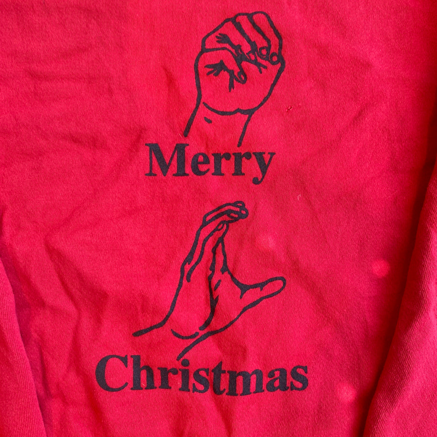 Merry Xmas ASL, Red, Size M