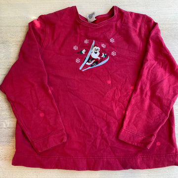 Santa on Skis, Red, Size XL