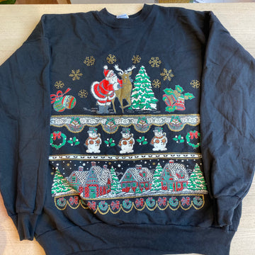 Festive Print, Black, Size XL