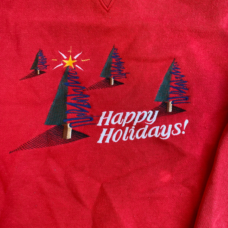 Happy Holidays, Red, Size L