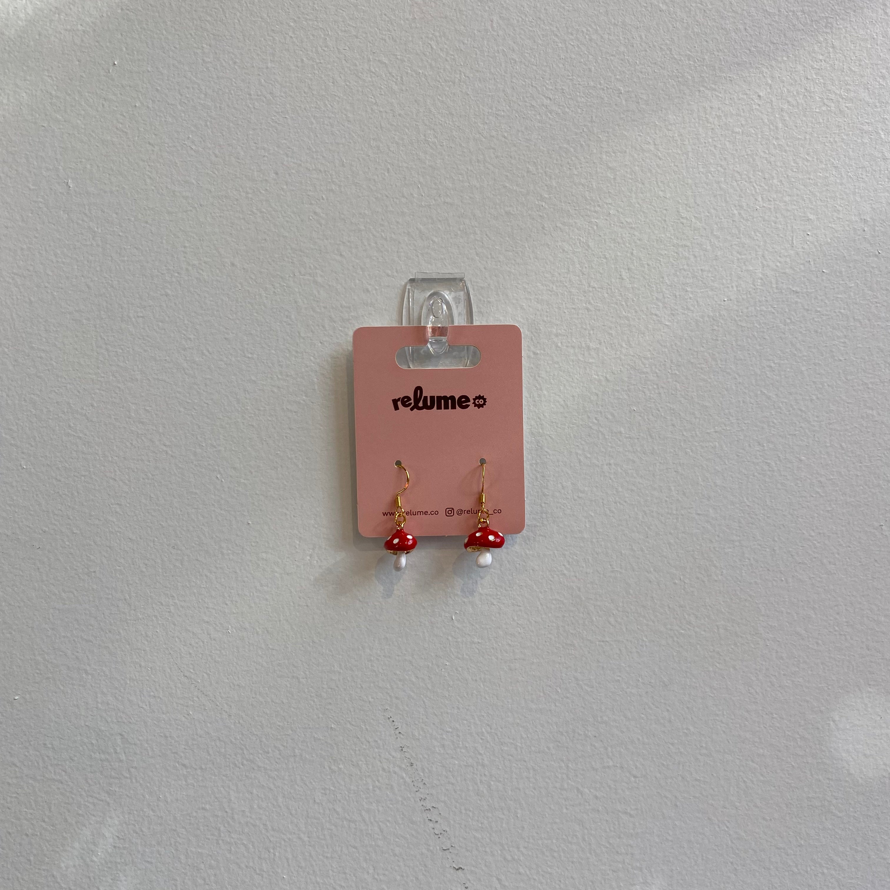 Dollhouse Mini Hook -- red and white mushroom