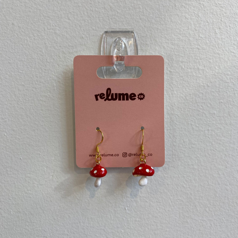 Metal Mushroom Earrings